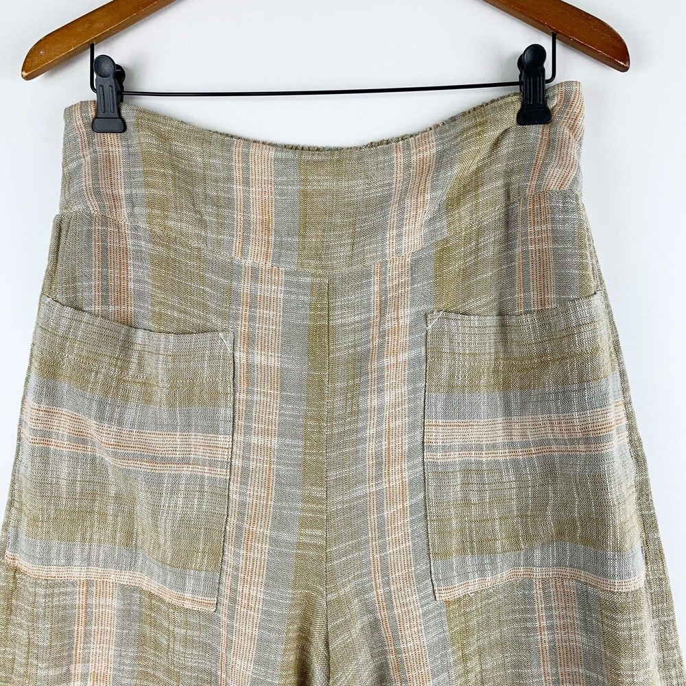 Free People Moonlight Pull On Pants Women’s Size Large Palazzo Pants Linen Blend - Picture 4 of 7